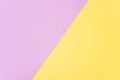 Flat lay, pink and yellow paper pastel colors for texture