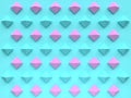 Flat lay scene background blue pink geometric shape pattern set minimal abstract 3d rendering Royalty Free Stock Photo