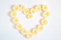 A Heart Shape of Banana Slices Royalty Free Stock Photo