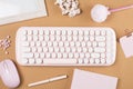 Flat lay stationery collocate on work desk Royalty Free Stock Photo