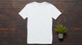 Flat Lay T-shirt Mockup On Brick Background For Product Display Royalty Free Stock Photo