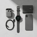 Arrangement highlights everyday tech essentials with a sleek minimalist Royalty Free Stock Photo