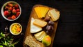 Flat Lay Top View Cheese Board Fruit Platter