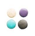 Flat lay top view four Colorful macarons on white background. Minimal pattern, creative dessert