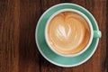 Flat lay view of a flat white cup of coffee drink Royalty Free Stock Photo