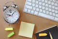 Flat lay of working desk, business concept and time management idea Royalty Free Stock Photo