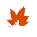 Flat leaf icon silhouette. Filled leaf glyph.