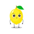 A flat lemon character with cute smile expression