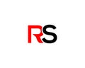 Flat Letter Design RS Logo