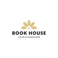 Flat letter mark BOOK HOUSE gallery logo design