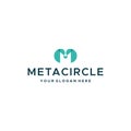 Flat letter mark initial M METACIRCLE logo design