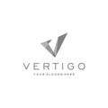 flat letter mark initial V VERTIGO logo design