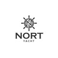 Flat Letter Mark NORT YACHT Initial logo design