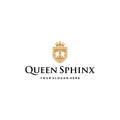 Flat letter mark QUEEN SPHINX logo design