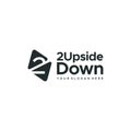 Flat letter mark 2UPSIDEDOWN triple logo design