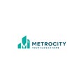 flat lettermark initial M building Logo design Royalty Free Stock Photo