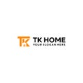 flat lettermark initial TK window HOME Logo design Royalty Free Stock Photo