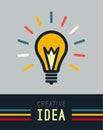 Flat light lamp sign icon. Idea symbol. Imagine