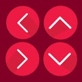 Flat Line Arrow icon set Red Vector