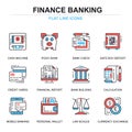 Flat line banking and finance icons concepts set for website and mobile site and apps. Royalty Free Stock Photo