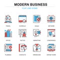 Flat line business and development icons concepts set for website and mobile site and apps. Royalty Free Stock Photo