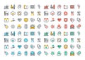 Flat line colorful icons collection of healthcare services