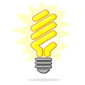 Flat line concept energy saving light bulb icon. Vector Royalty Free Stock Photo