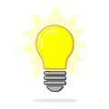 Flat line concept light bulb icon. Vector Royalty Free Stock Photo