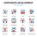 Flat line corporate development icons concepts set for website and mobile site and apps. Royalty Free Stock Photo