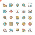 Flat line data analysis, statistics, analytics icons set for website and mobile site and apps. Outline icons design. Royalty Free Stock Photo