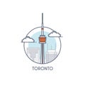 Flat line deisgned icon - Toronto Royalty Free Stock Photo