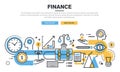 Flat line design concept for finance Royalty Free Stock Photo