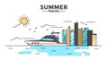 Flat Line Design Hero Image - Yacht