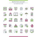 Icons set on theme security Royalty Free Stock Photo