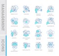 Flat line design style of job hunting icon set Royalty Free Stock Photo