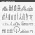 Flat line design style vector illustration icons set Royalty Free Stock Photo