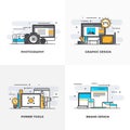 Flat line Designed Concepts 3-Colored Royalty Free Stock Photo