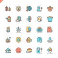 Flat line ecology icons set for website and mobile site and apps. Outline icons design.