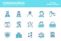 Flat line filed icons design-Coronavirus 2 Royalty Free Stock Photo