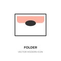Flat line folder icon directory file sign vector