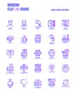 Flat line gradient icons design-Social media & Network Royalty Free Stock Photo