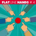 Flat line hands 4 Royalty Free Stock Photo