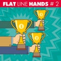Flat line hands 2 Royalty Free Stock Photo