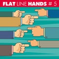 Flat line hands 5 Royalty Free Stock Photo