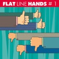 Flat line hands 1 Royalty Free Stock Photo