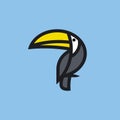Flat line icon or logo template of toucan Royalty Free Stock Photo