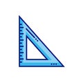 Flat Line Icon of School Triangle Set Square for Geometry Royalty Free Stock Photo