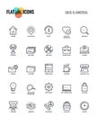 Flat line icons design-Basic and Universal Royalty Free Stock Photo