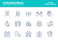 Flat line icons design-Coronavirus Royalty Free Stock Photo