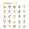 Flat Line Icons- Education and Learning Royalty Free Stock Photo